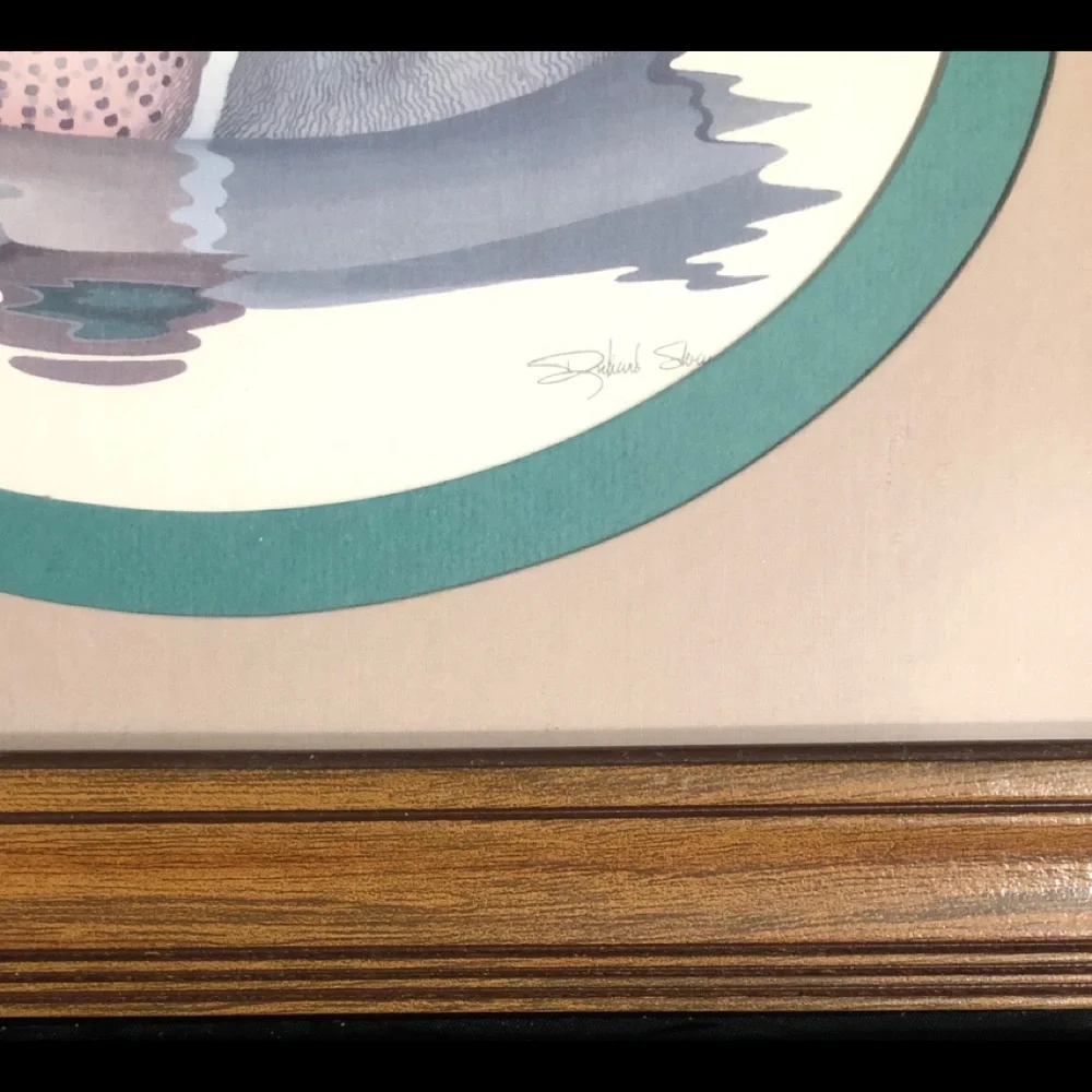 RICHARD SLOAN Vintage Signed Framed Ducks Print